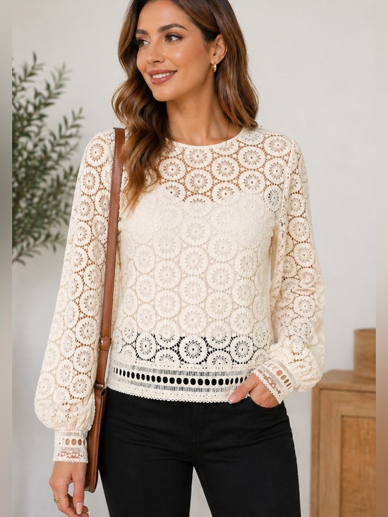 See By Chloe Tops - Chloe Cream Balloon Sleeve Top - Size XS/S (EU 36)